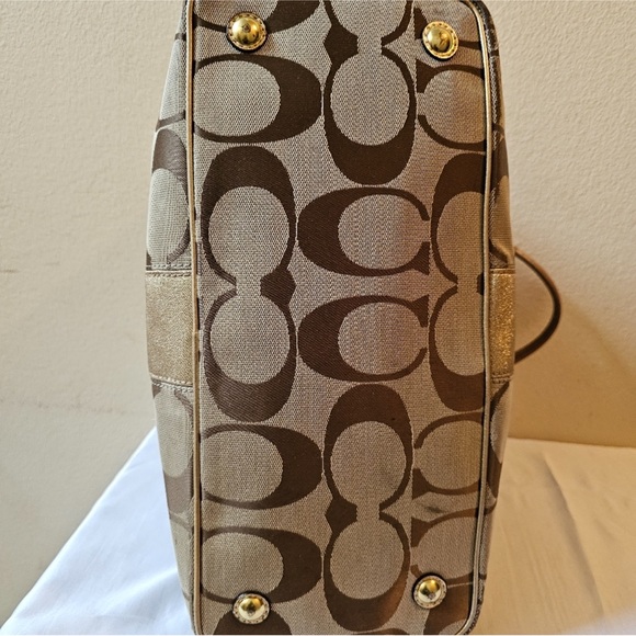 Coach Signature Striped Carryall Tote Bag - Picture 5 of 9